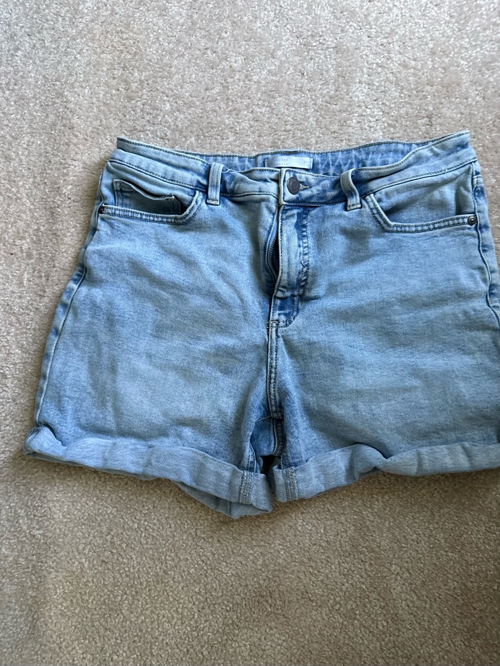 LC Lauren Conrad Pale Blue Rolled Hem Denim Shorts Size 14